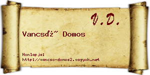 Vancsó Domos névjegykártya